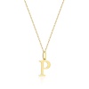 Naszyjnik N0069 z diamentami - litera P - żółte złoto
