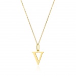 Naszyjnik N0069 z diamentami - V - żółte złoto