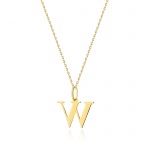 Naszyjnik N0069 z diamentami - litera W - żółte złoto