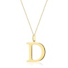 Naszyjnik N0070 z diamentami - litera D - żółte złoto
