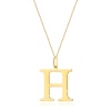 Naszyjnik N0070 z diamentami - litera H - żółte złoto
