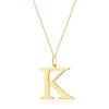 Naszyjnik N0070 z diamentami - litera K - żółte złoto