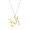 Naszyjnik N0070 z diamentami - litera M - żółte złoto