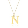 Naszyjnik N0070 z diamentami - litera N - żółte złoto