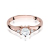 Pierścionek W0076 Biały Szafir 0,60ct różowe złoto