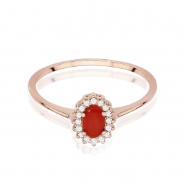 Pierścionek W0569 Koral 0,20ct różowe złoto