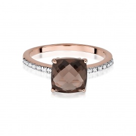 Pierścionek W0511 Kwarc Dymny 2,00ct różowe złoto