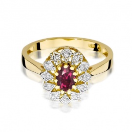 Pierścionek W0354 Rodolit 0,50ct żółte złoto