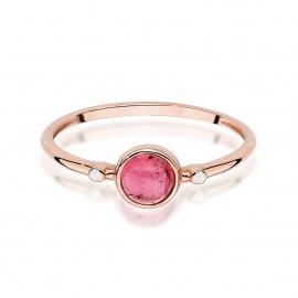 Pierścionek W0597 Różowy Turmalin 0,60ct różowe złoto