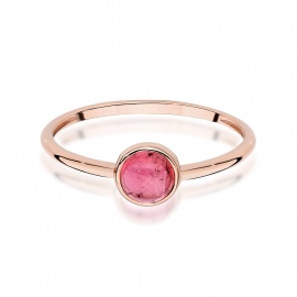 Pierścionek W0598 Różowy Turmalin 1,00ct różowe złoto