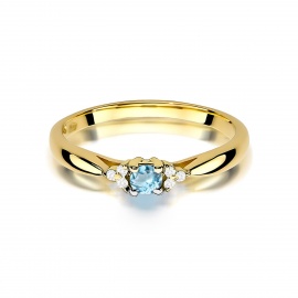 Pierścionek W0428 Topaz Swiss 0,15ct żółte złoto