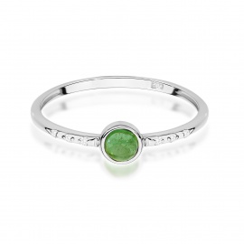 Pierścionek W0596 Zielony Turmalin 0,30ct białe złoto