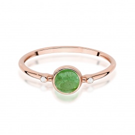 Pierścionek W0597 Zielony Turmalin 0,60ct różowe złoto