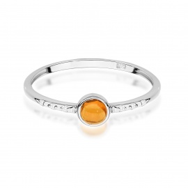 Pierścionek W0596 Żółty Turmalin 0,30ct białe złoto