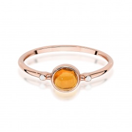 Pierścionek W0597 Żółty Turmalin 0,60ct różowe złoto