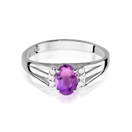 Pierścionek W0005 Ametyst 0,40ct białe złoto