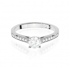 Pierścionek W0052 Diament Laboratoryjny 0,50ct białe złoto