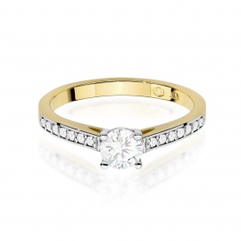Pierścionek W0052 Diament Laboratoryjny 0,50ct żółte złoto