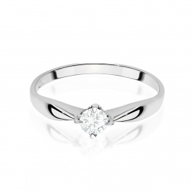 Pierścionek W0171 Diament Laboratoryjny 0,15ct białe złoto