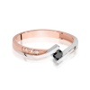 Pierścionek W0177 Czarny Diament 0,12ct różowe złoto