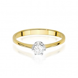 Pierścionek W0220 Diament Laboratoryjny 0,20ct żółte złoto