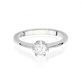 Pierścionek W0220 Diament Laboratoryjny 0,40ct białe złoto