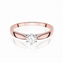Pierścionek W0222B Diament Laboratoryjny 0,30ct różowe złoto