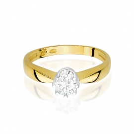 Pierścionek W0228 Diament Laboratoryjny 0,30ct żółte złoto