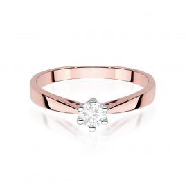 Pierścionek W0229B Diament Laboratoryjny 0,30ct różowe złoto