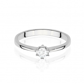 Pierścionek W0256 Diament Laboratoryjny 0,15ct białe złoto