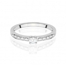 Pierścionek W0288 Diament Laboratoryjny 0,08ct białe złoto