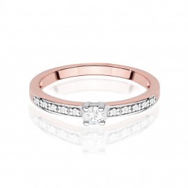 Pierścionek W0288 Diament Laboratoryjny 0,08ct różowe złoto