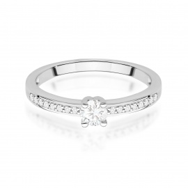 Pierścionek W0288 Diament Laboratoryjny 0,08ct białe złoto
