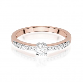 Pierścionek W0288 Diament Laboratoryjny 0,08ct różowe złoto