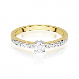 Pierścionek W0288 Diament Laboratoryjny 0,20ct żółte złoto