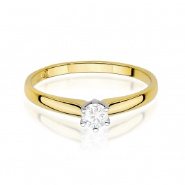 Pierścionek W0317 Diament Laboratoryjny 0,20ct żółte złoto