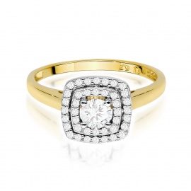 Pierścionek W0345 Diament Laboratoryjny 0,30ct żółte złoto