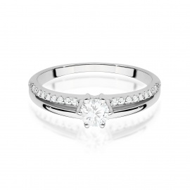 Pierścionek W0355 Diament Laboratoryjny 0,30ct białe złoto