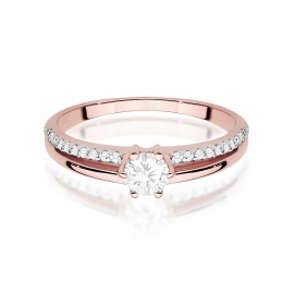 Pierścionek W0355 Diament Laboratoryjny 0,30ct różowe złoto
