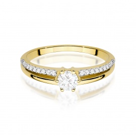 Pierścionek W0355 Diament Laboratoryjny 0,30ct żółte złoto