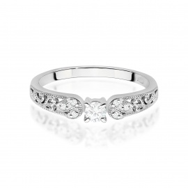 Pierścionek W0411 Diament Laboratoryjny 0,10ct białe złoto