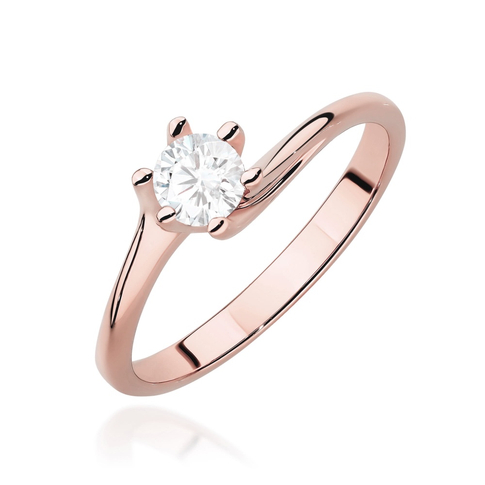 Pierścionek W0423 Diament Laboratoryjny 0,50ct różowe złoto