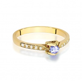 Pierścionek W0435 Tanzanit 0,15ct żółte złoto