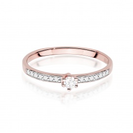 Pierścionek W0459 Diament Laboratoryjny 0,10ct różowe złoto
