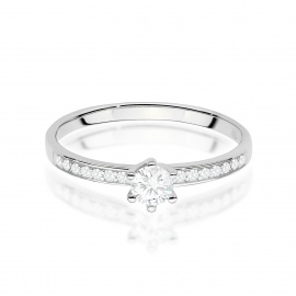 Pierścionek W0459 Diament Laboratoryjny 0,25ct białe złoto