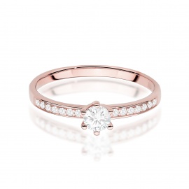 Pierścionek W0459 Diament Laboratoryjny 0,25ct różowe złoto