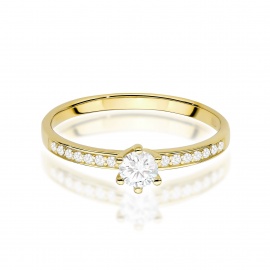 Pierścionek W0459 Diament Laboratoryjny 0,25ct żółte złoto