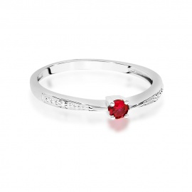 Pierścionek W0465 Rubin 0,15ct białe złoto