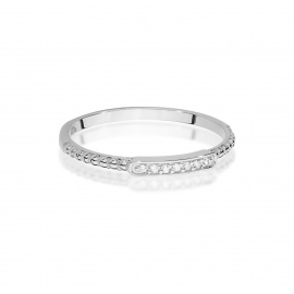 Pierścionek W0606 z diamentami białe złoto