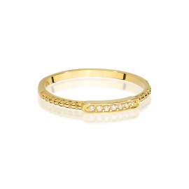 Pierścionek W0606 z diamentami żółte złoto